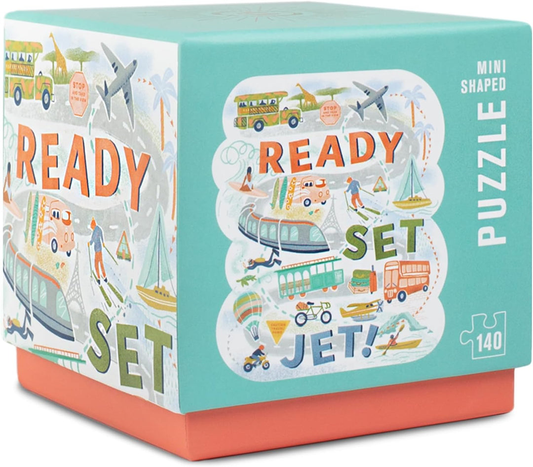 Lantern Press Mini Jigsaw Puzzle for Adults, Ready. Set. Jet!