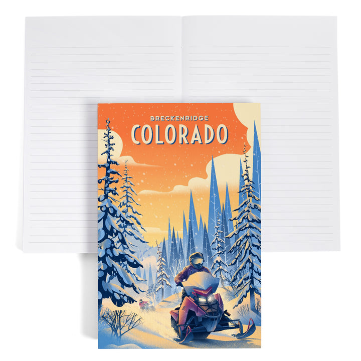 Lined 6x9 Journal, Breckenridge, Colorado, Born to Braaap!, Snowmobile, Lay Flat, 193 Pages, FSC paper