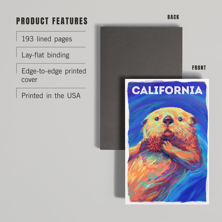 Lined 6x9 Journal, California, Vivid, Sea Otter, Lay Flat, 193 Pages, FSC paper