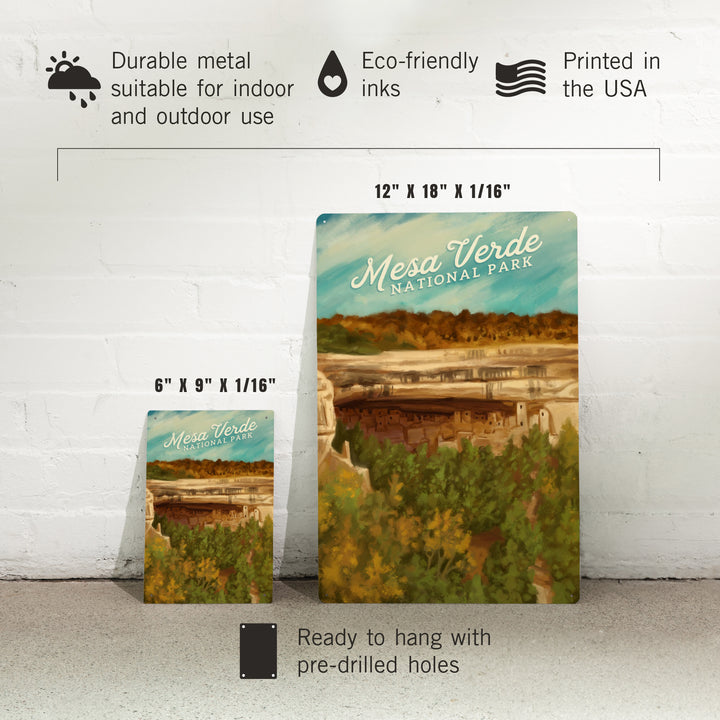 Mesa Verde National Park, Colorado, Cliff Palace, Oil Painting, Metal Signs