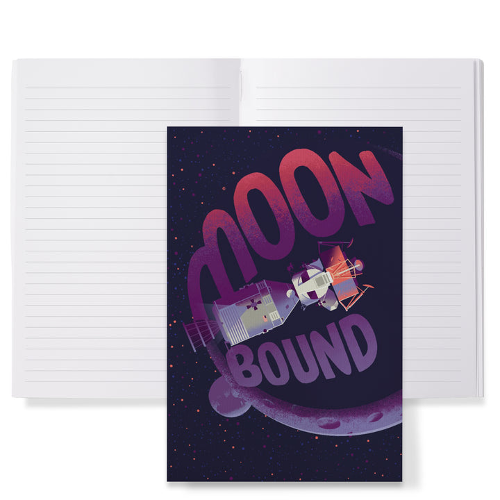 Lined 6x9 Journal, Spacethusiasm Collection, Apollo, Moon Bound, Lay Flat, 193 Pages, FSC paper