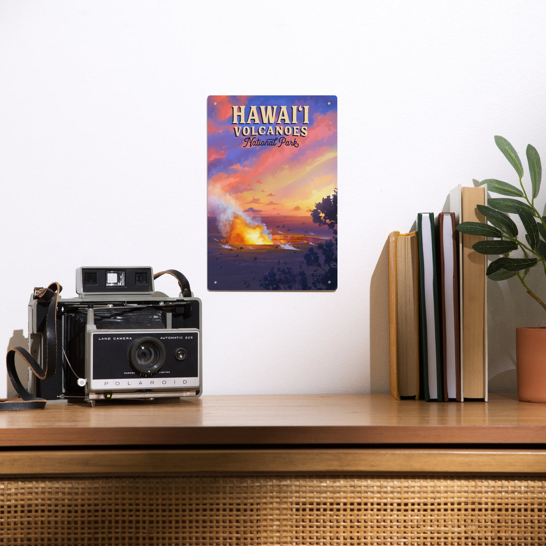 Hawai‘i Volcanoes National Park, Hawaii, Oil Painting, Metal Signs