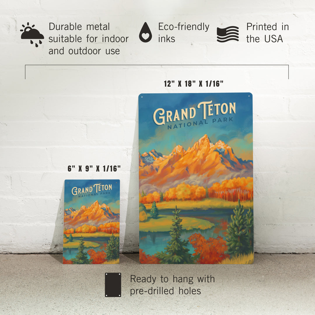 Grand Teton National Park, Wyoming, Oil Painting, Metal Signs