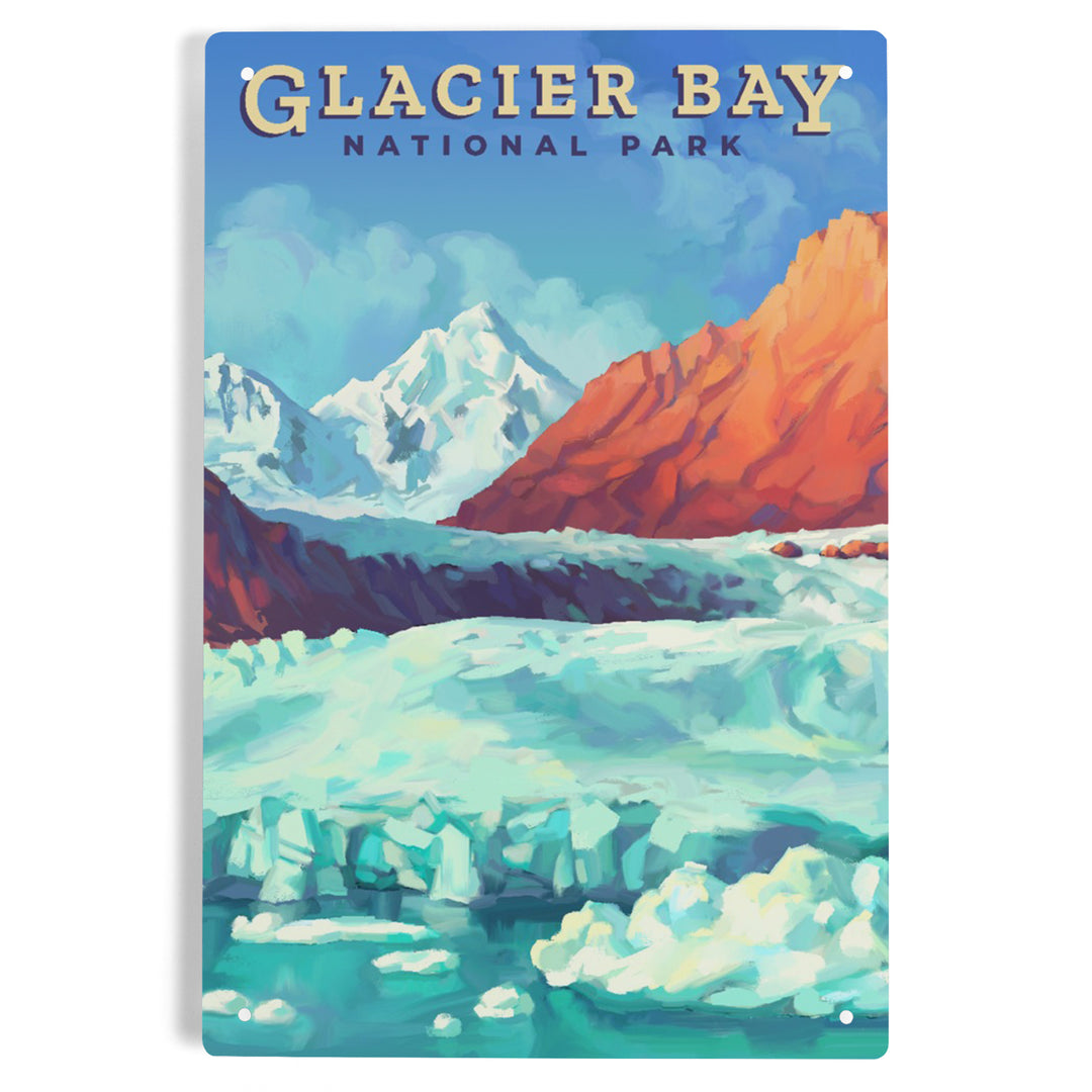 Glacier Bay National Park, Alaska, Oil Painting, Metal Signs