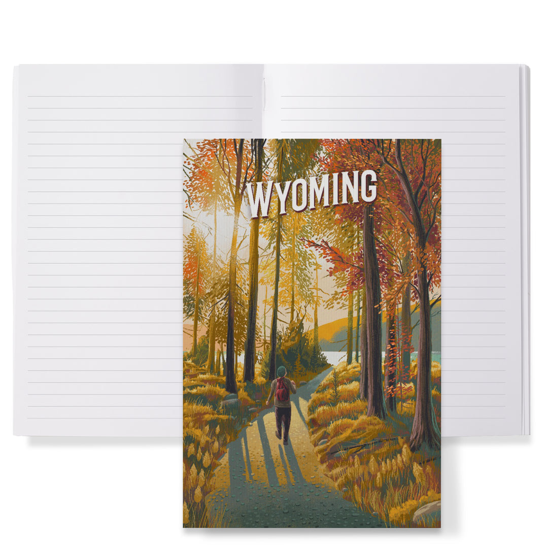 Lined 6x9 Journal, Wyoming, Walk In The Woods, Day Hike, Lay Flat, 193 Pages, FSC paper