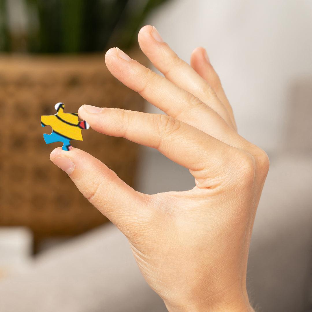 70s Sunshine Collection, Hello Sunshine, Girl on Beach, Jigsaw Puzzle Puzzle Lantern Press