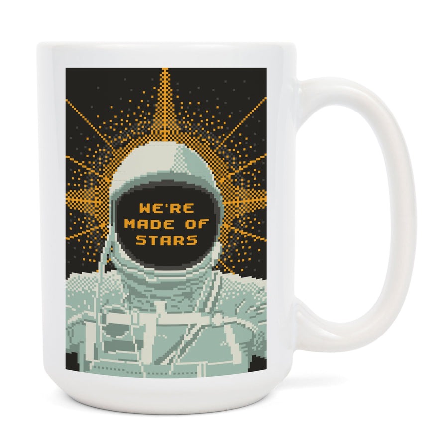 8-Bit Space Collection, Astronaut, We Are Made Of Stars, Ceramic Mug Mugs Lantern Press 