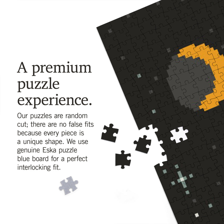 8-Bit Space Collection, Rocket, No Star Too Far, Jigsaw Puzzle Puzzle Lantern Press