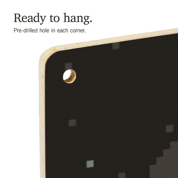 8-Bit Space Collection, Rocket, No Star Too Far, Wood Signs and Postcards Wood Lantern Press