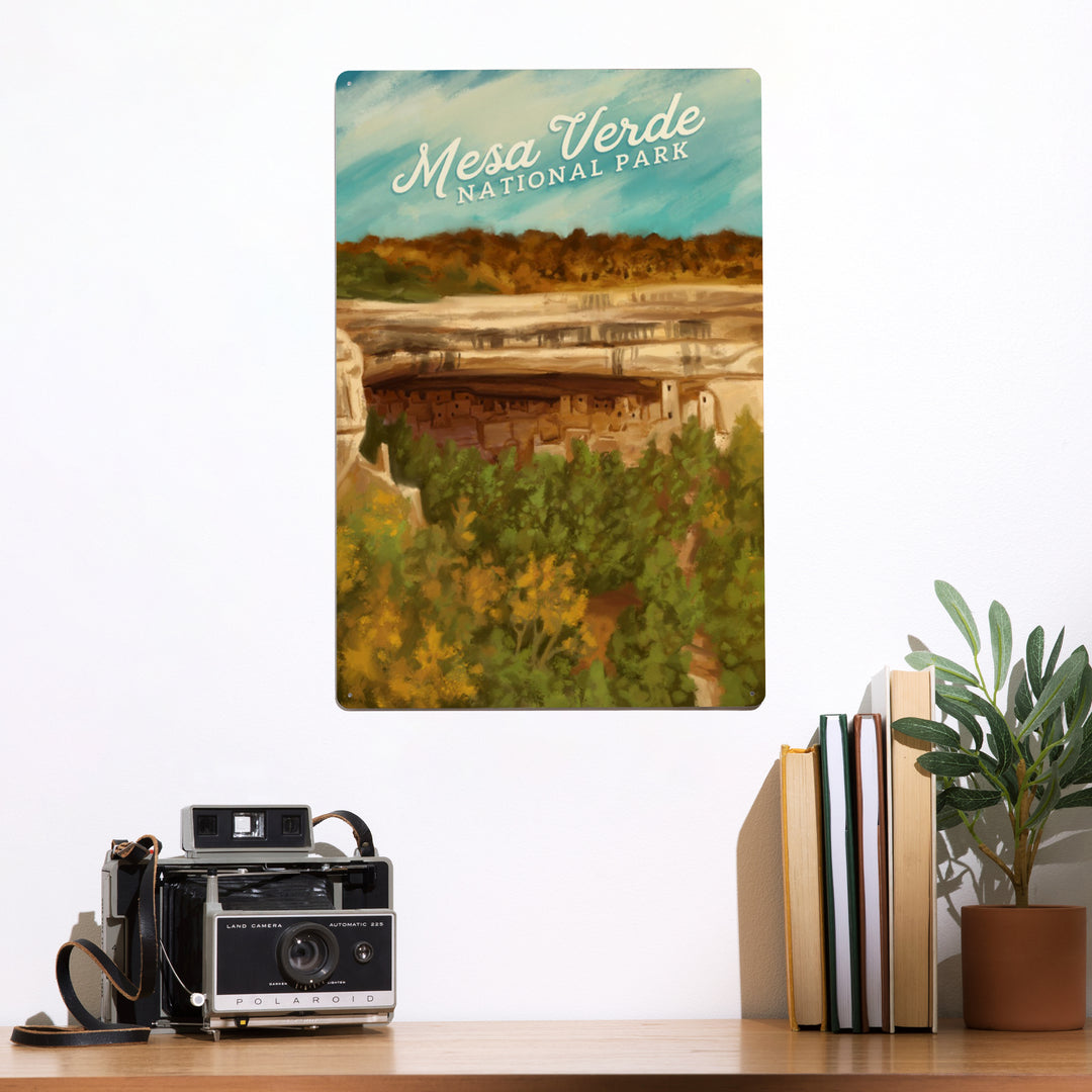 Mesa Verde National Park, Colorado, Cliff Palace, Oil Painting, Metal Signs