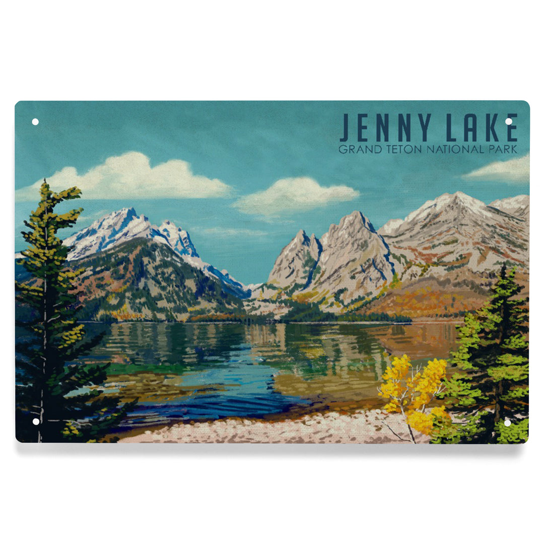 Grand Teton National Park, Wyoming, Jenny Lake, Oil Painting, Metal Signs