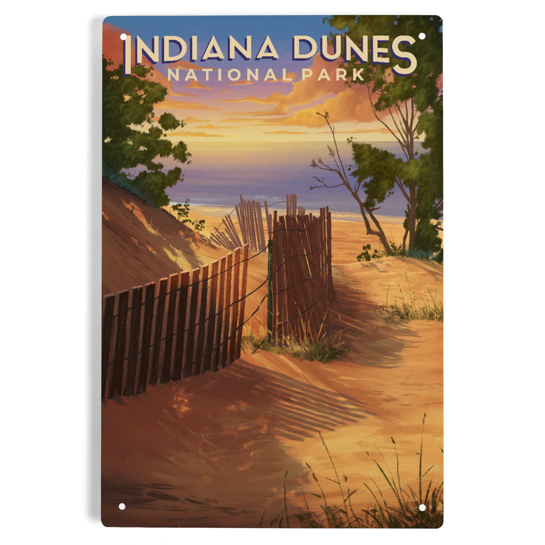 Indiana Dunes National Park, Indiana, Oil Painting, Metal Signs