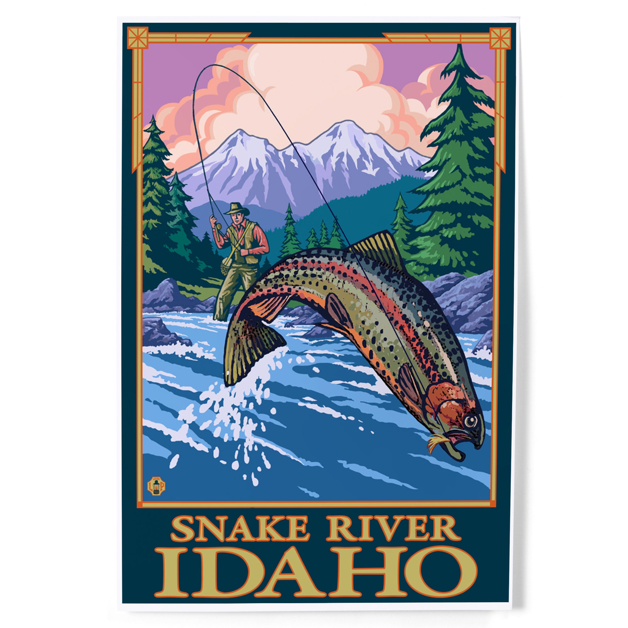 Snake River, Idaho, Fly Fishing Scene art prints, metal signs