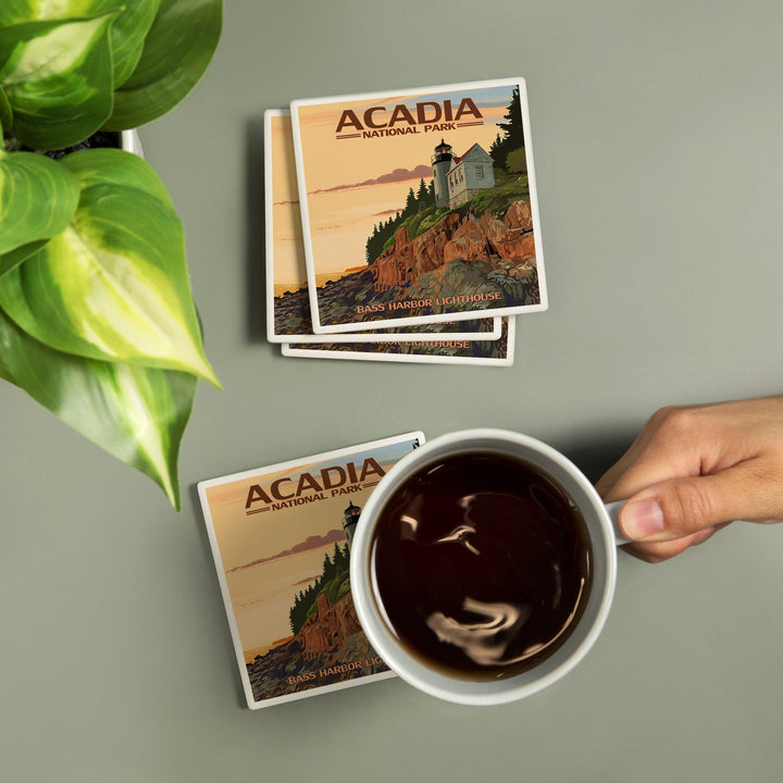 Acadia National Park, Maine, Bass Harbor Lighthouse, Coasters Coasters Lantern Press