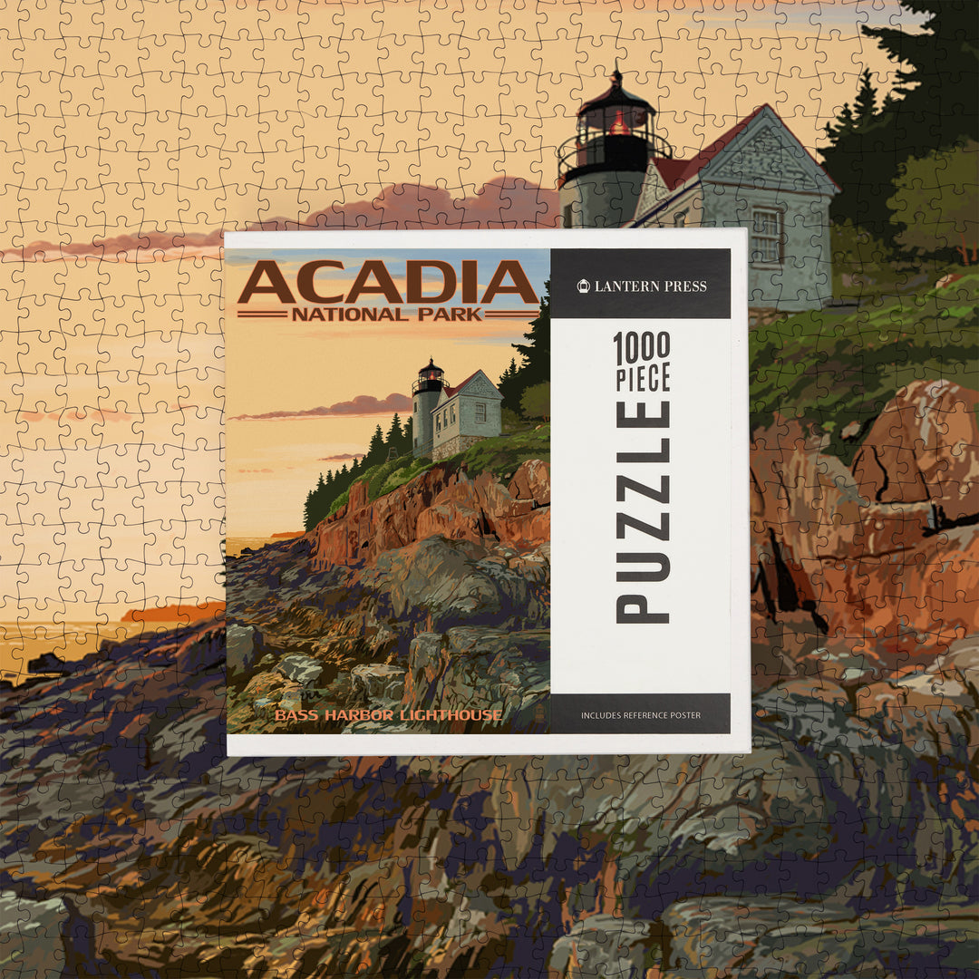 Acadia National Park, Maine, Bass Harbor Lighthouse, Jigsaw Puzzle Puzzle Lantern Press