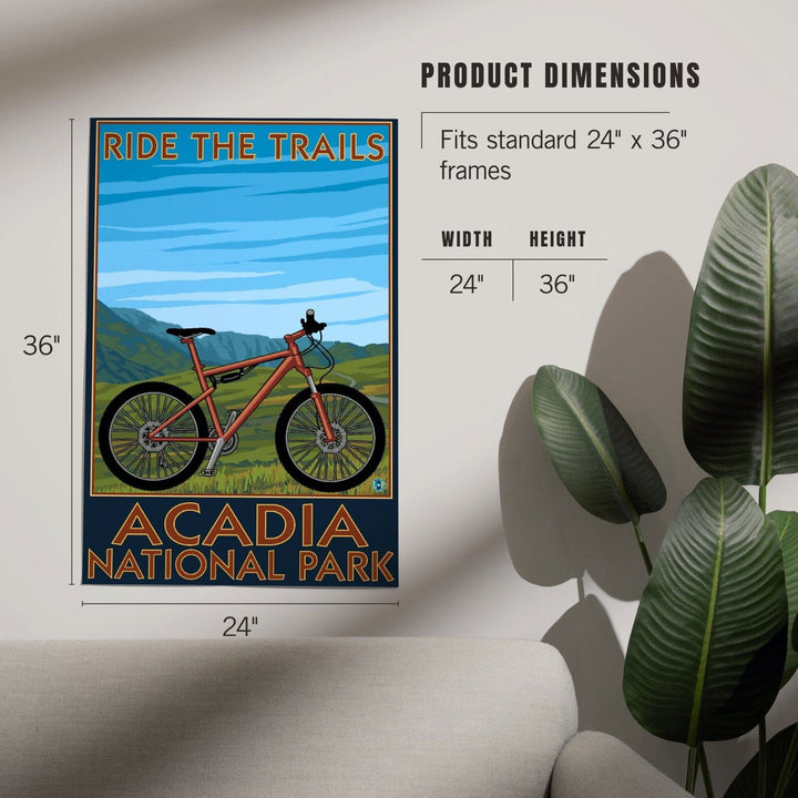 Acadia National Park, Maine, Bicycle Scene, Art & Giclee Prints Art Lantern Press