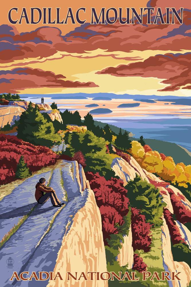 Acadia National Park, Maine, Cadillac Mountain, Painterly Series, Art & Giclee Prints Art Lantern Press 12 x 18 Art Print