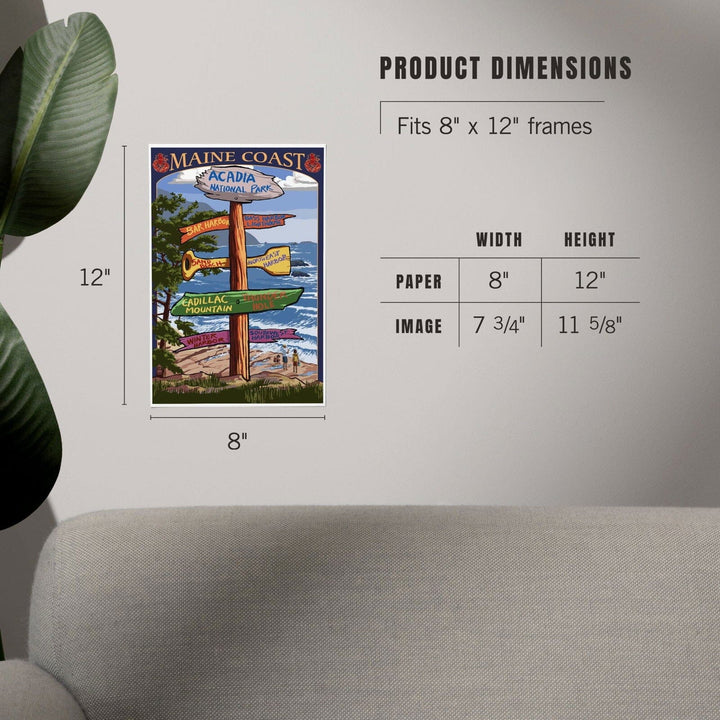 Acadia National Park, Maine, Destinations Sign, Art & Giclee Prints Art Lantern Press