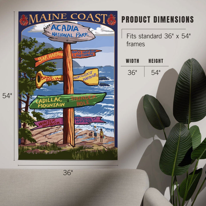Acadia National Park, Maine, Destinations Sign, Art & Giclee Prints Art Lantern Press