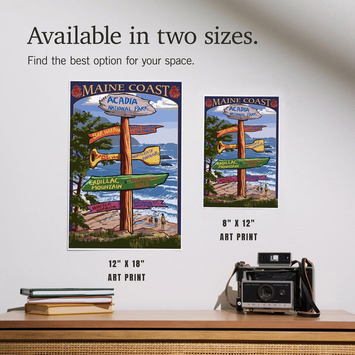 Acadia National Park, Maine, Destinations Sign, Art & Giclee Prints Art Lantern Press