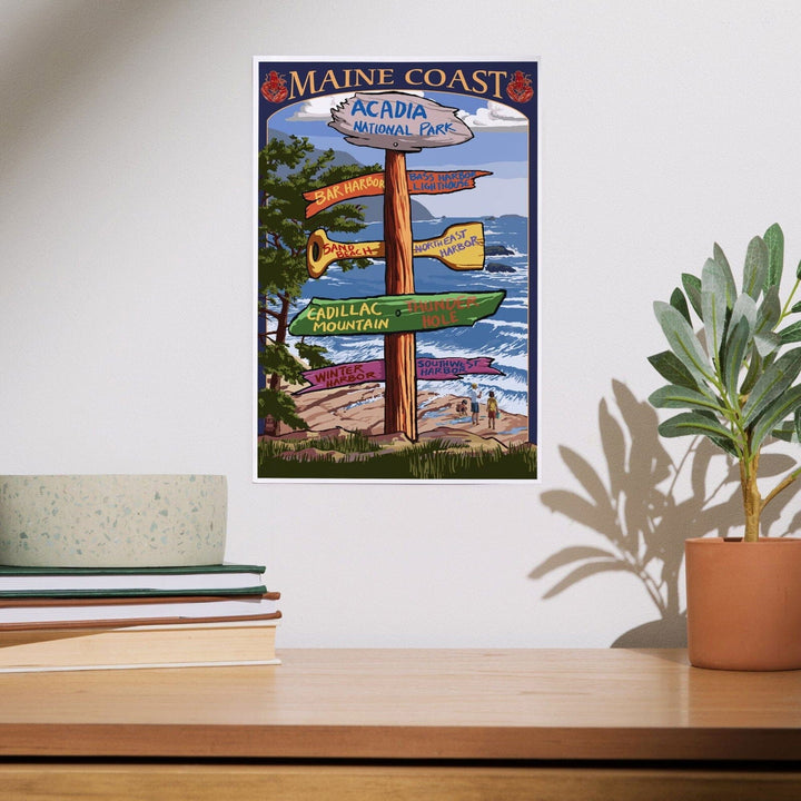 Acadia National Park, Maine, Destinations Sign, Art & Giclee Prints Art Lantern Press
