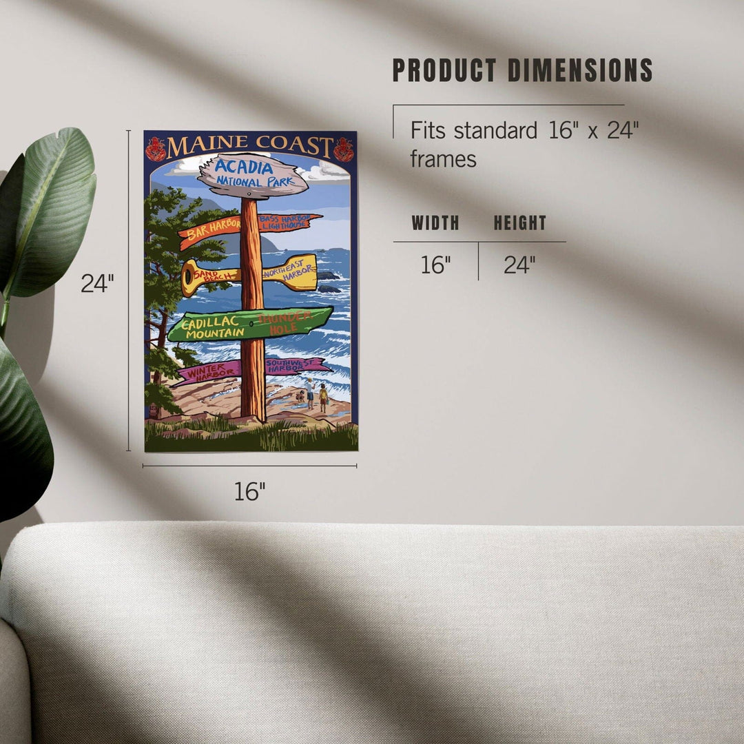 Acadia National Park, Maine, Destinations Sign, Art & Giclee Prints Art Lantern Press
