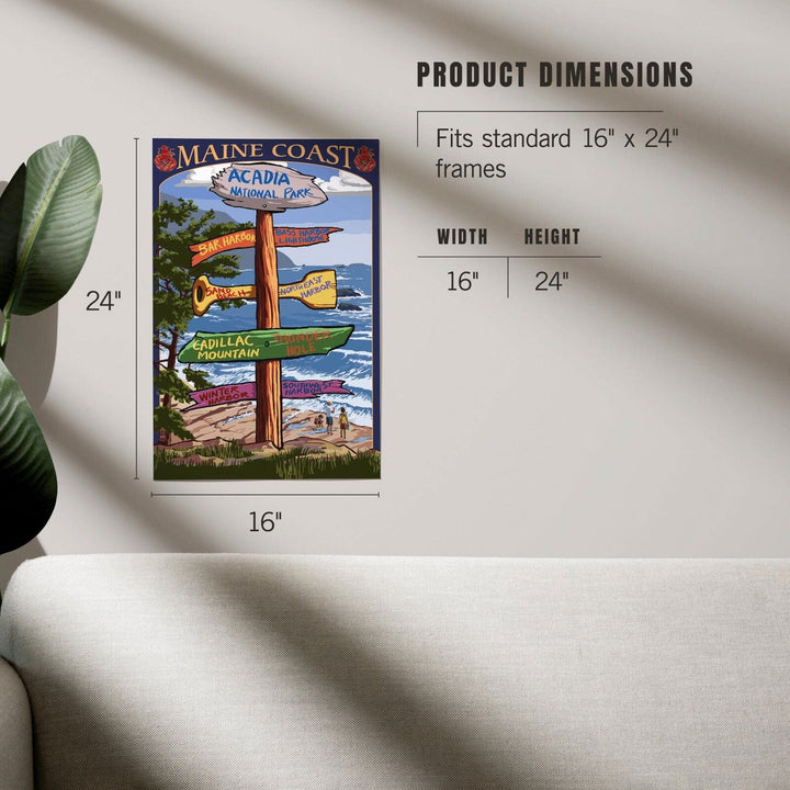 Acadia National Park, Maine, Destinations Sign, Art & Giclee Prints Art Lantern Press