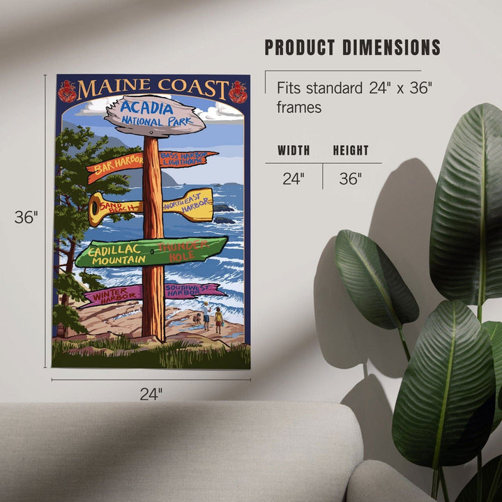 Acadia National Park, Maine, Destinations Sign, Art & Giclee Prints Art Lantern Press