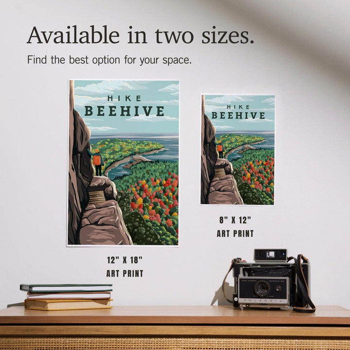 Acadia National Park, Maine, Hike Beehive, Fall, Illustration, Art & Giclee Prints Art Lantern Press