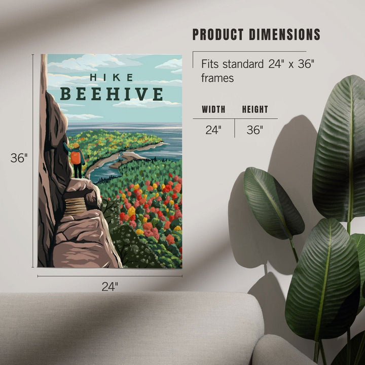 Acadia National Park, Maine, Hike Beehive, Fall, Illustration, Art & Giclee Prints Art Lantern Press
