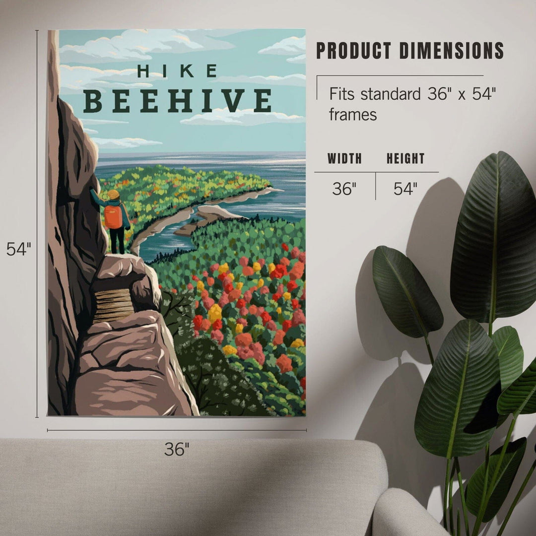 Acadia National Park, Maine, Hike Beehive, Fall, Illustration, Art & Giclee Prints Art Lantern Press