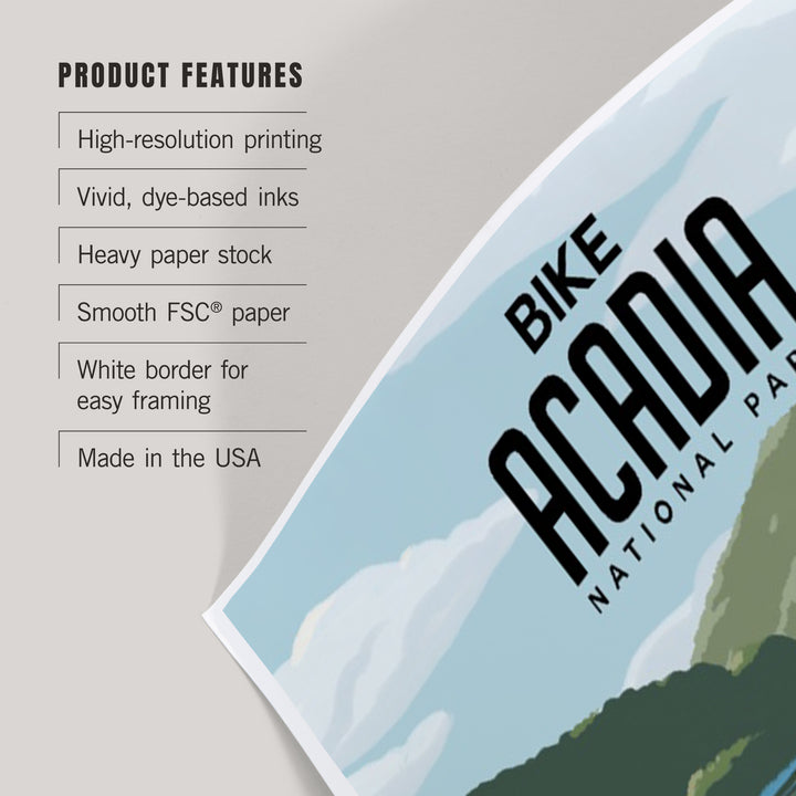 Acadia National Park, Maine, Painterly, Biking River Path, Art & Giclee Prints Art Lantern Press