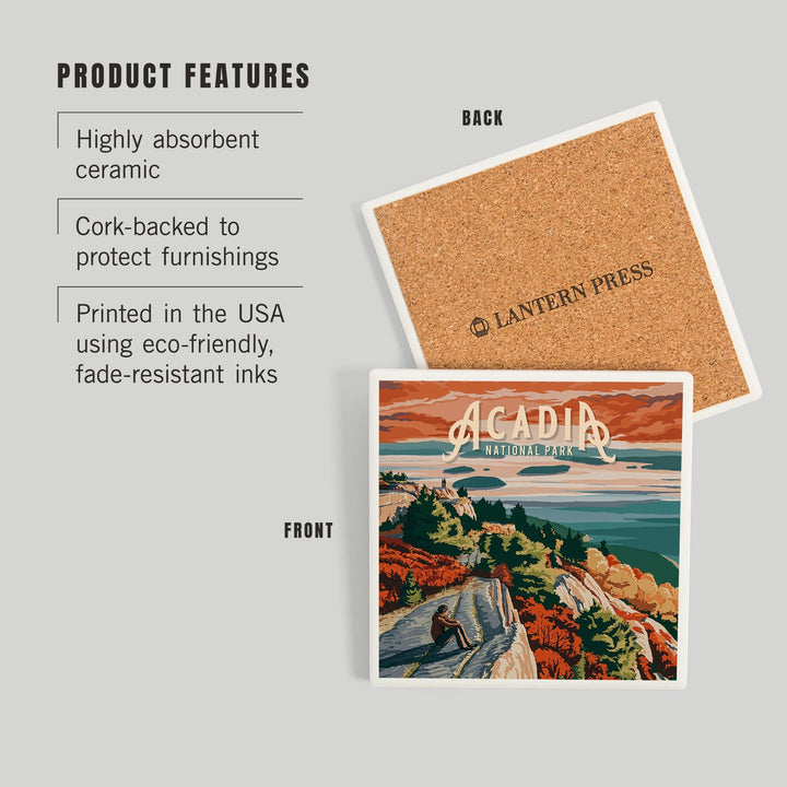 Acadia National Park, Maine, Painterly National Park Series, Coasters Coasters Lantern Press