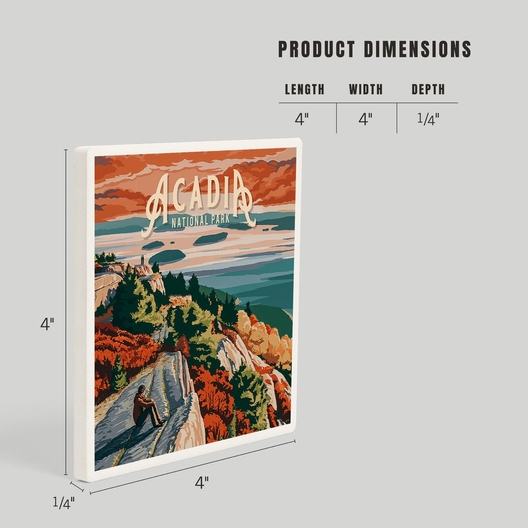 Acadia National Park, Maine, Painterly National Park Series, Coasters Coasters Lantern Press