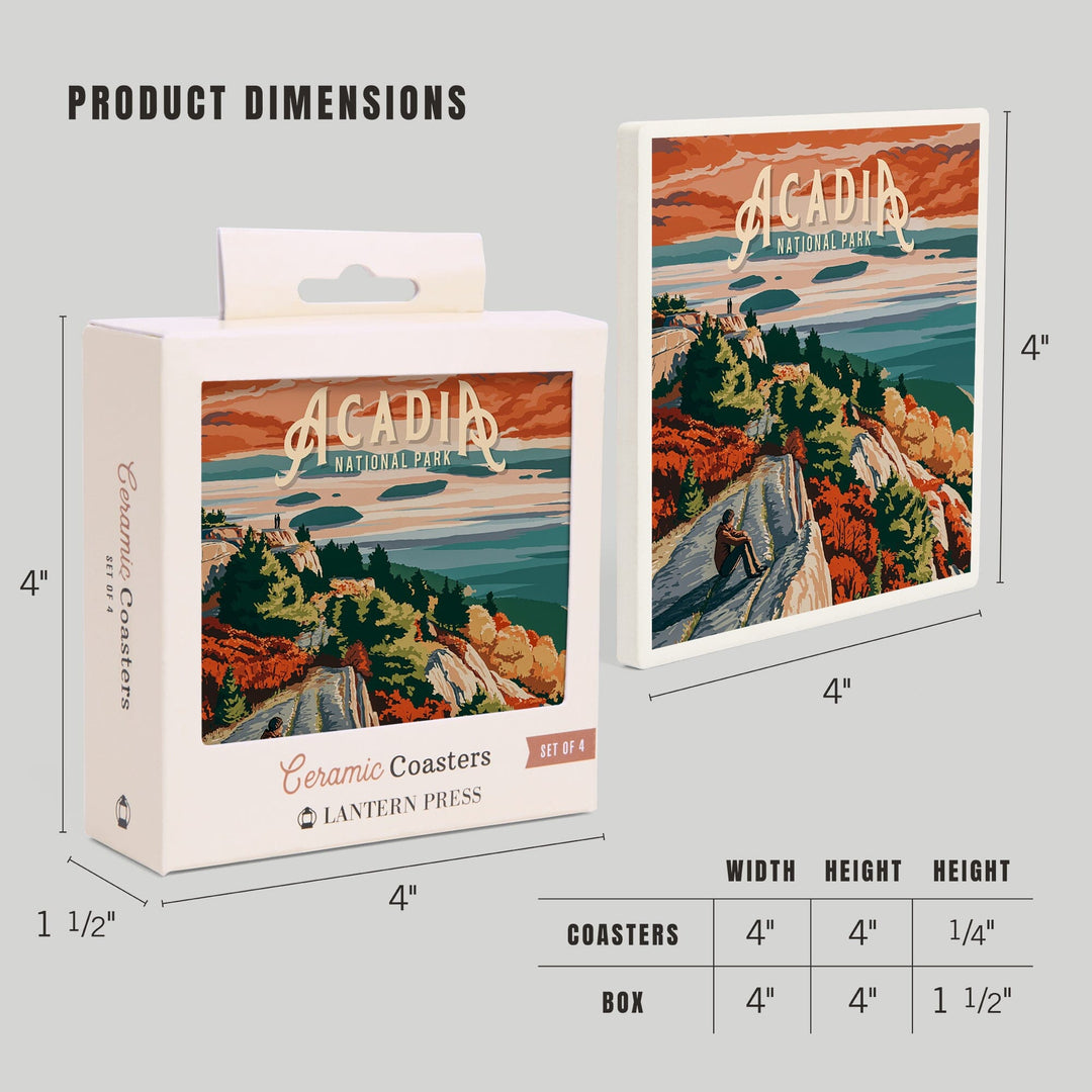 Acadia National Park, Maine, Painterly National Park Series, Coasters Coasters Lantern Press