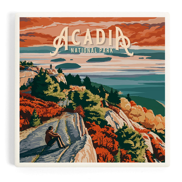 Acadia National Park, Maine, Painterly National Park Series, Coasters Coasters Lantern Press