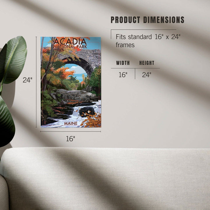 Acadia National Park, Maine, Stone Bridge, Art & Giclee Prints Art Lantern Press