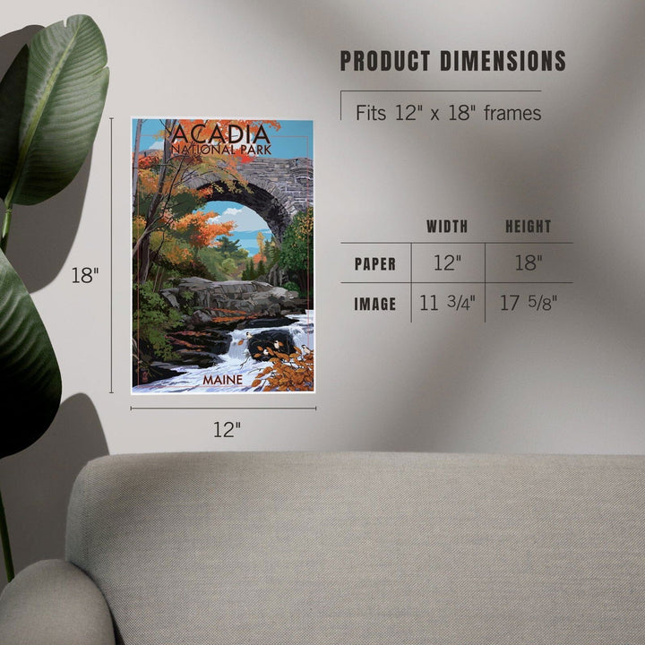 Acadia National Park, Maine, Stone Bridge, Art & Giclee Prints Art Lantern Press