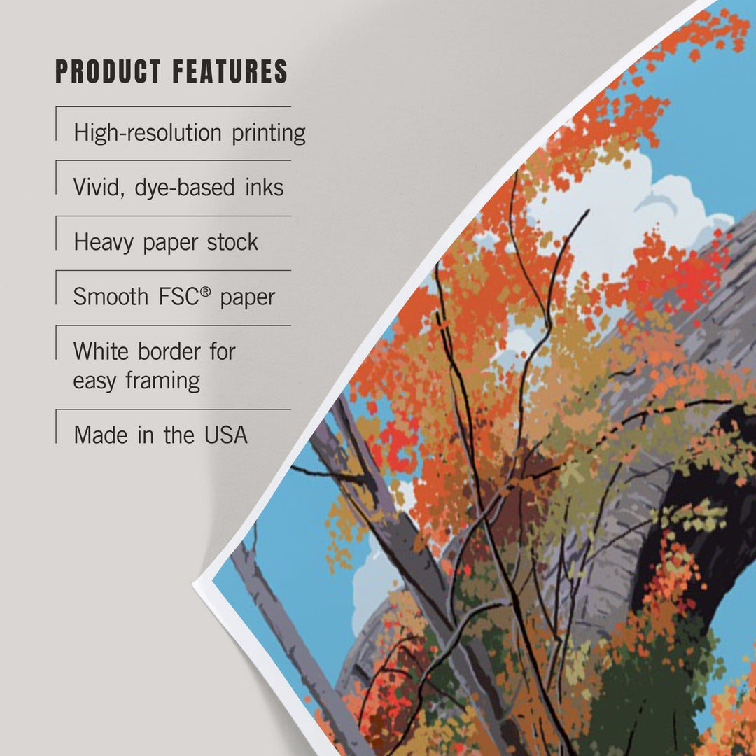 Acadia National Park, Maine, Stone Bridge Illustration, Art & Giclee Prints Art Lantern Press