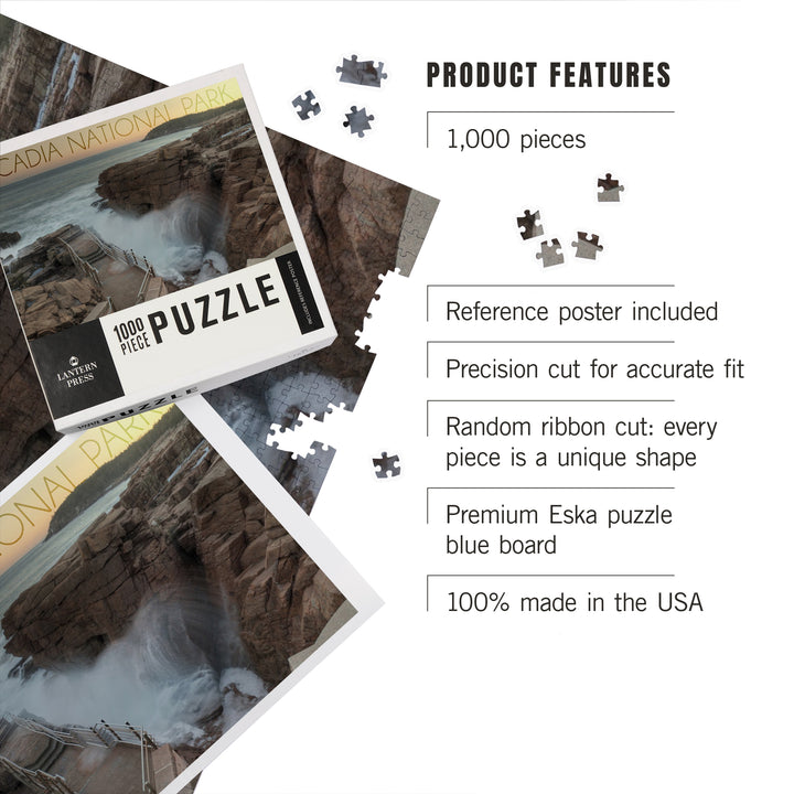 Acadia National Park, Maine, Thunder Hole, Jigsaw Puzzle Puzzle Lantern Press