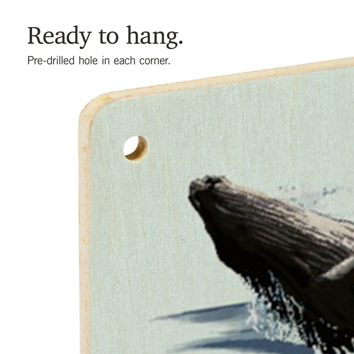 Acadia National Park, Maine, Typogrphy and Icons, Wood Signs and Postcards Wood Lantern Press