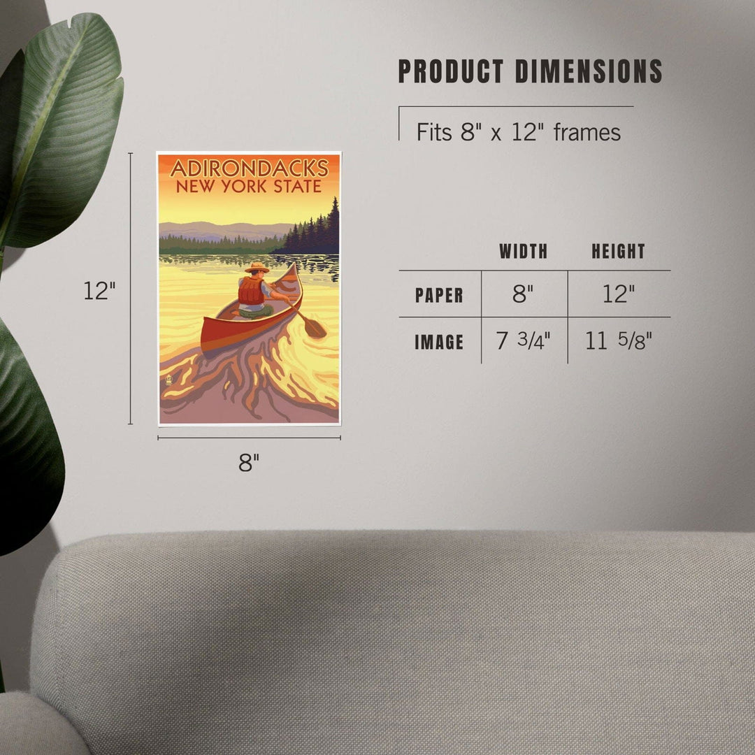 Adirondacks, New York, Canoe Scene, Art & Giclee Prints Art Lantern Press