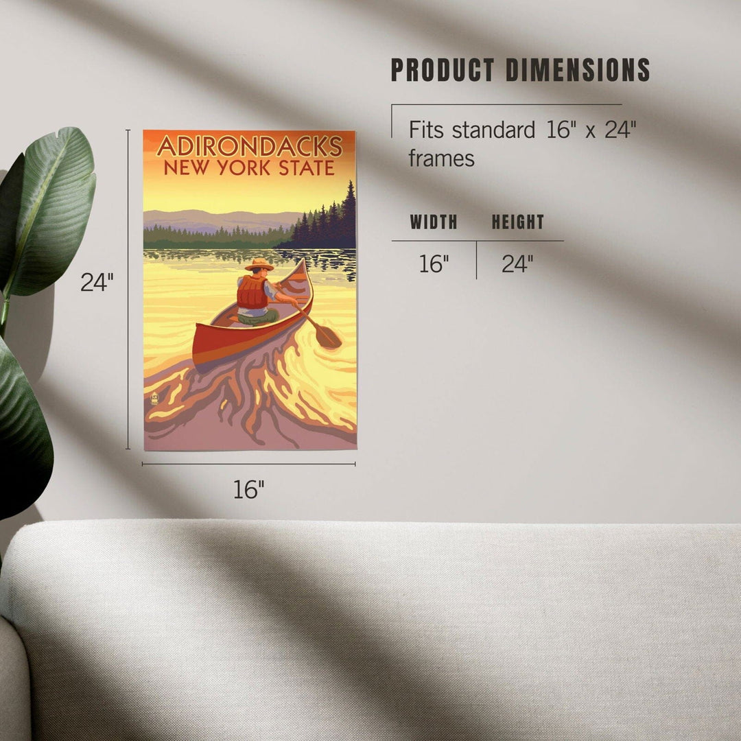 Adirondacks, New York, Canoe Scene, Art & Giclee Prints Art Lantern Press