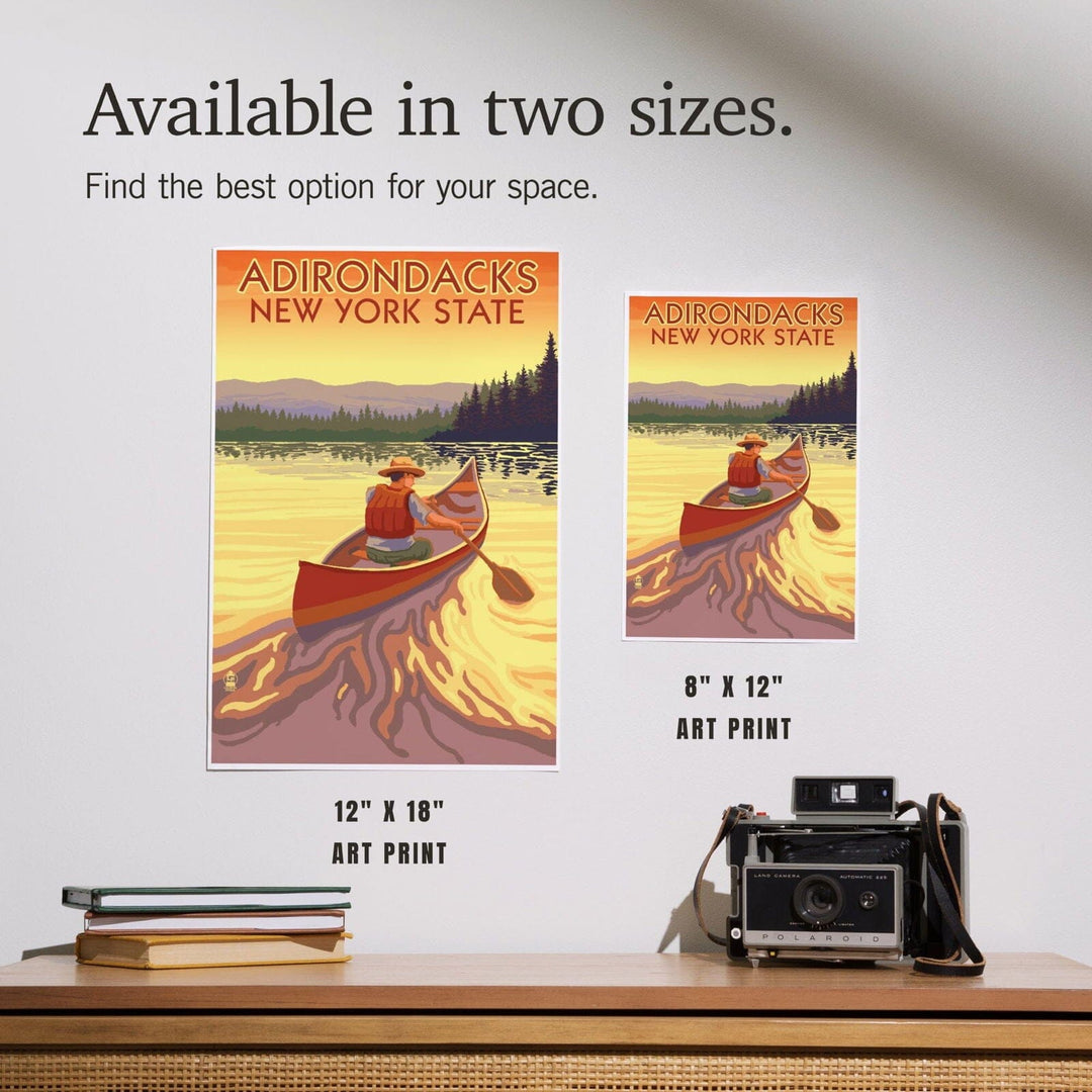 Adirondacks, New York, Canoe Scene, Art & Giclee Prints Art Lantern Press