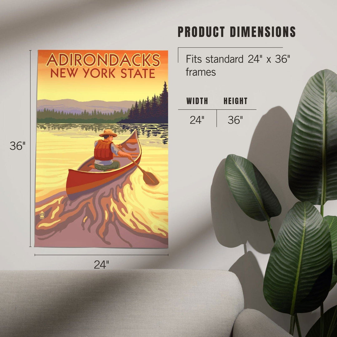 Adirondacks, New York, Canoe Scene, Art & Giclee Prints Art Lantern Press