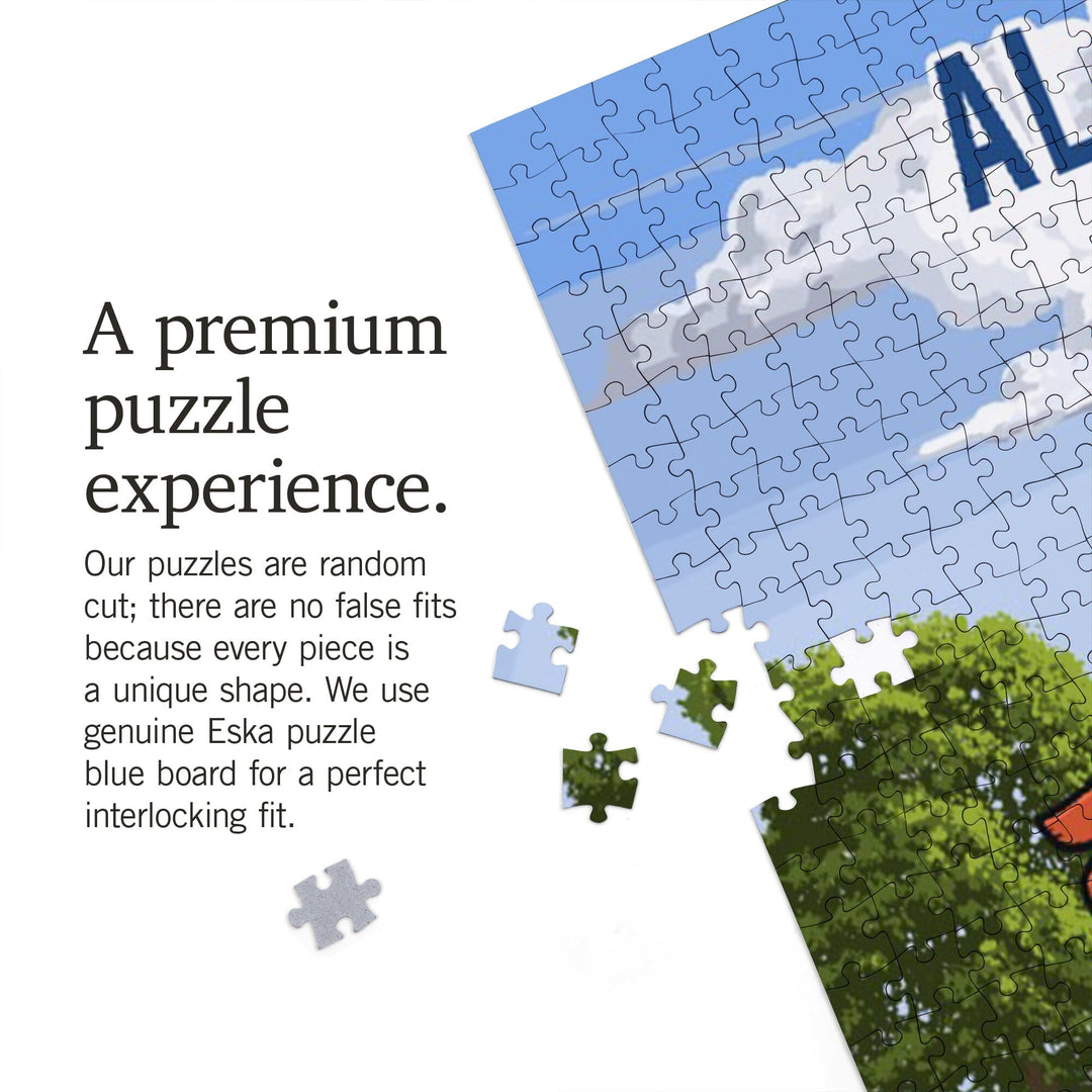 Alabama, Signpost, Orchard, Jigsaw Puzzle Puzzle Lantern Press