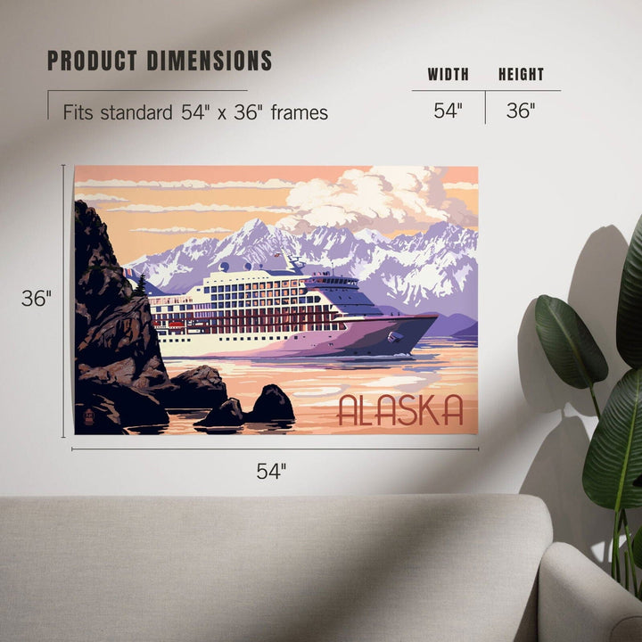 Alaska, Cruise Ship and Sunset, Art & Giclee Prints Art Lantern Press