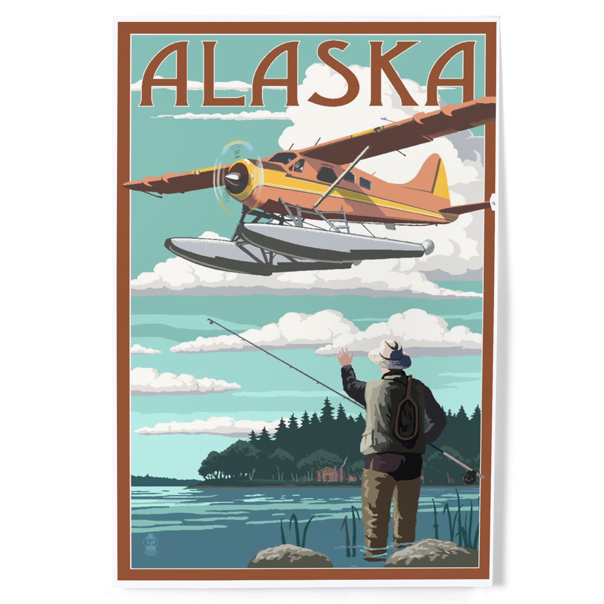 Alaska, Float Plane and Fisherman, Art & Giclee Prints