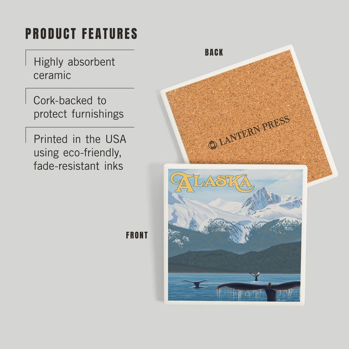 Alaska, Humpback Whale Family, Coasters Coasters Lantern Press