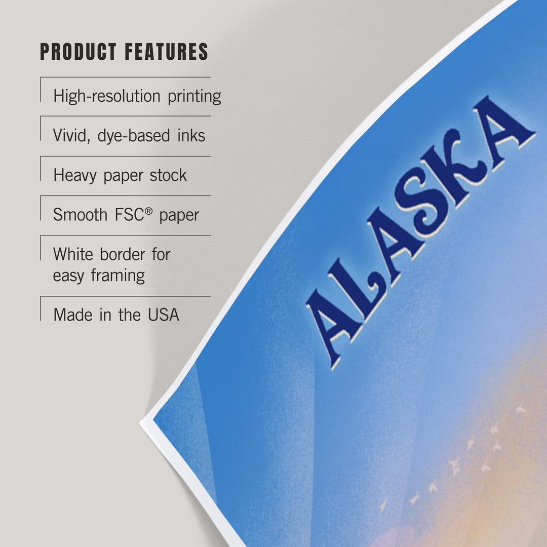 Alaska, Lithograph, Bear Family in Field, Art & Giclee Prints Art Lantern Press